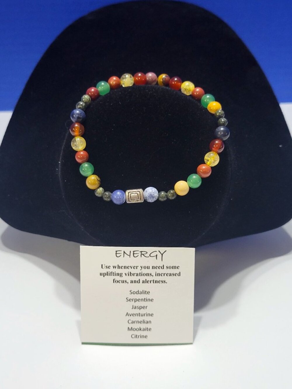 Vintage Multicolored Natural Stone Beaded Power Bracelet for Trauma